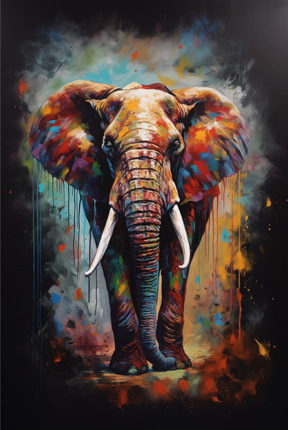 Incredible African Bull Elephant - Majestic Unframed Print - Wildlife Animal Wall Art for Nature Enthusiasts, Savanna, Safari Gift - Posters - Colourful wall art by Canvasity Crafts