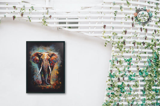 Incredible African Bull Elephant - Majestic Unframed Print - Wildlife Animal Wall Art for Nature Enthusiasts, Savanna, Safari Gift - Posters - Colourful wall art by Canvasity Crafts