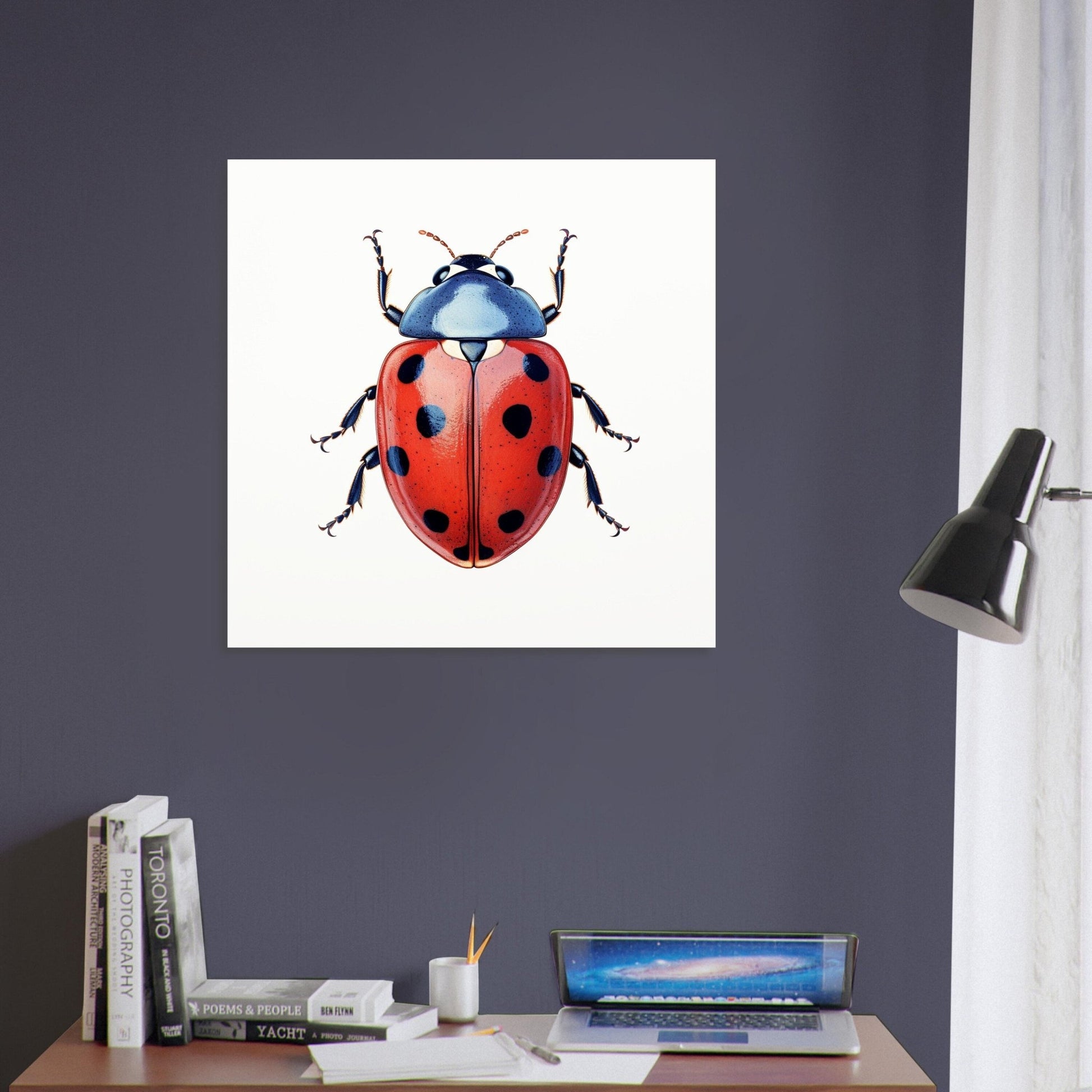 Ladybug on White Background Art Print, Ladybird Painting Poster, Colourful Animal Wall Art Gift, Lady Bug Ladybird Beetle, Garden Animal Art - Posters - Colourful wall art by Canvasity Crafts