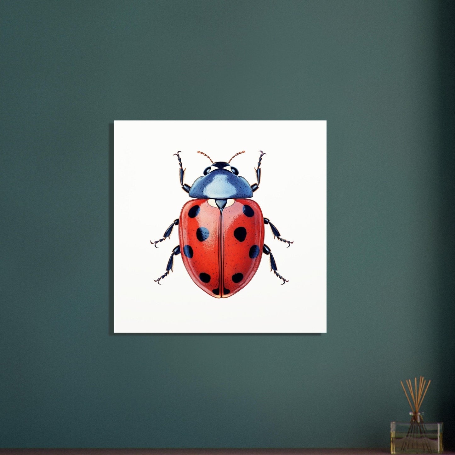 Ladybug on White Background Art Print, Ladybird Painting Poster, Colourful Animal Wall Art Gift, Lady Bug Ladybird Beetle, Garden Animal Art - Posters - Colourful wall art by Canvasity Crafts