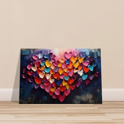 Large Abstract Love Heart Canvas - Rainbow Valentine's Day Gift Idea! - Canvas - Colourful wall art by Canvasity Crafts