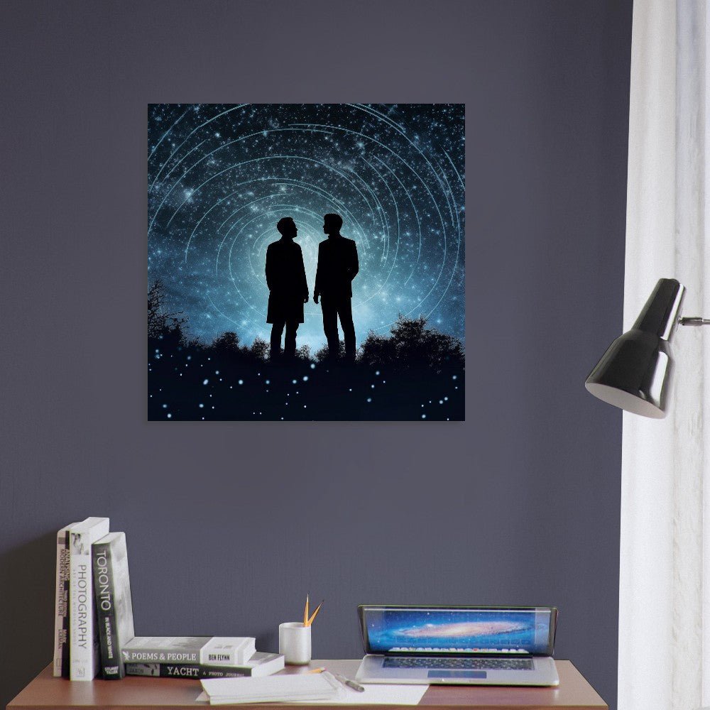 Love Under the Night Sky LGBTQ+ Poster Print - Valentine's Day Gift - Matte Paper - Colourful wall art by Canvasity Crafts