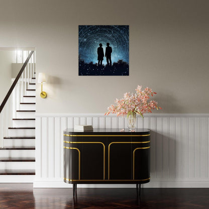 Love Under the Night Sky LGBTQ+ Poster Print - Valentine's Day Gift - Matte Paper - Colourful wall art by Canvasity Crafts