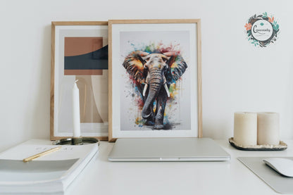 Majestic African Bull Elephant - Incredible Unframed Print - Wildlife Animal Wall Art for Nature Enthusiasts, Savanna, Safari Gift - Posters - Colourful wall art by Canvasity Crafts