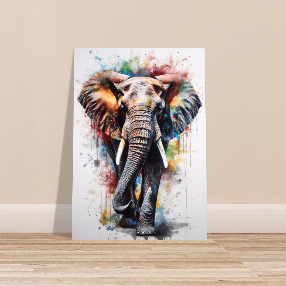 Majestic African Bull Elephant - Incredible Unframed Print - Wildlife Animal Wall Art for Nature Enthusiasts, Savanna, Safari Gift - Posters - Colourful wall art by Canvasity Crafts