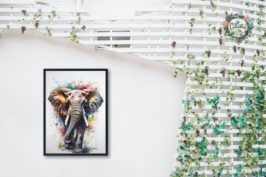 Majestic African Bull Elephant - Incredible Unframed Print - Wildlife Animal Wall Art for Nature Enthusiasts, Savanna, Safari Gift - Posters - Colourful wall art by Canvasity Crafts