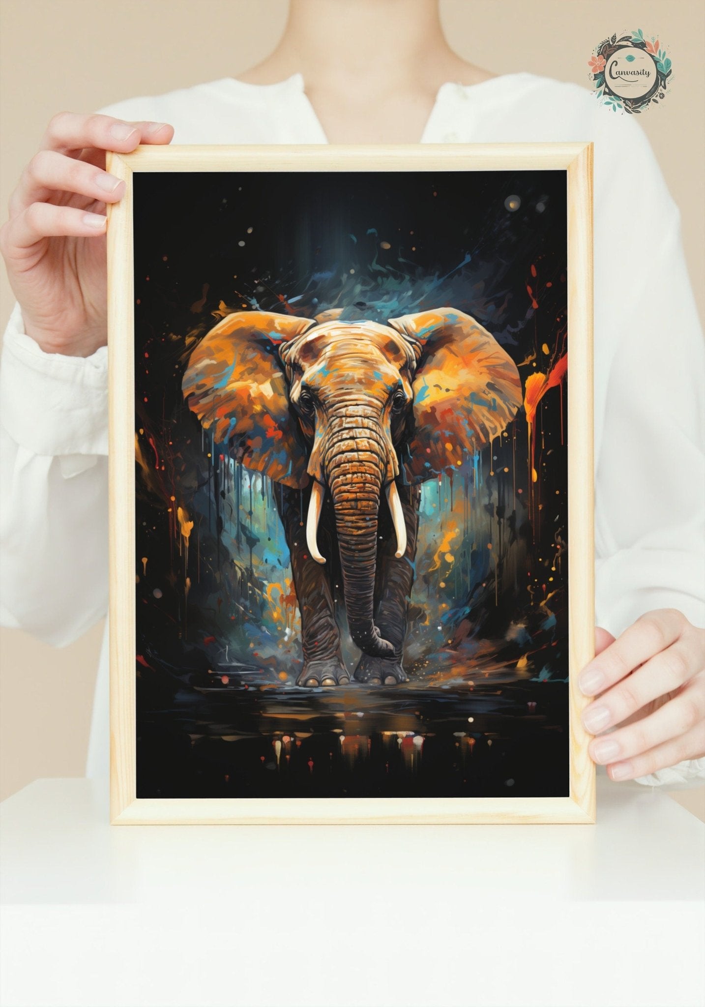 Majestic African Bull Elephant - Incredible Unframed Print - Wildlife Animal Wall Art for Nature Enthusiasts, Savanna, Safari Gift - Posters - Colourful wall art by Canvasity Crafts