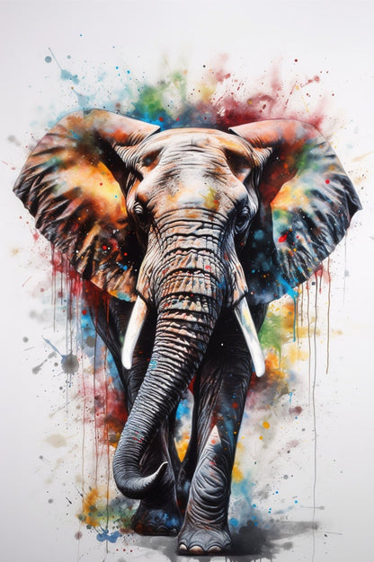 Majestic African Bull Elephant - Incredible Unframed Print - Wildlife Animal Wall Art for Nature Enthusiasts, Savanna, Safari Gift - Posters - Colourful wall art by Canvasity Crafts