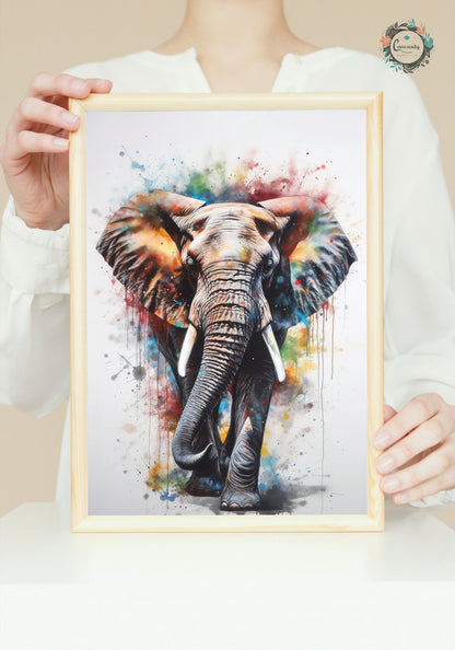 Majestic African Bull Elephant - Incredible Unframed Print - Wildlife Animal Wall Art for Nature Enthusiasts, Savanna, Safari Gift - Posters - Colourful wall art by Canvasity Crafts