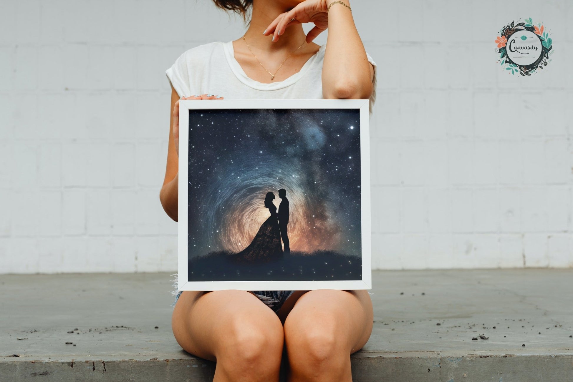 Romantic Love Under the Stars Abstract Print - Valentine's Day Gift - Matte Paper - Colourful wall art by Canvasity Crafts