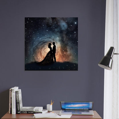 Romantic Love Under the Stars Abstract Print - Valentine's Day Gift - Matte Paper - Colourful wall art by Canvasity Crafts