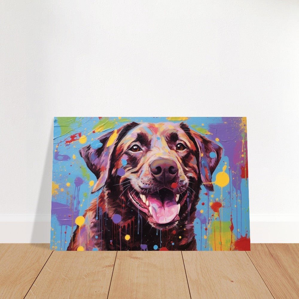 Smiling Chocolate Labrador Print - Unframed - Matte Paper - Colourful wall art by Canvasity Crafts