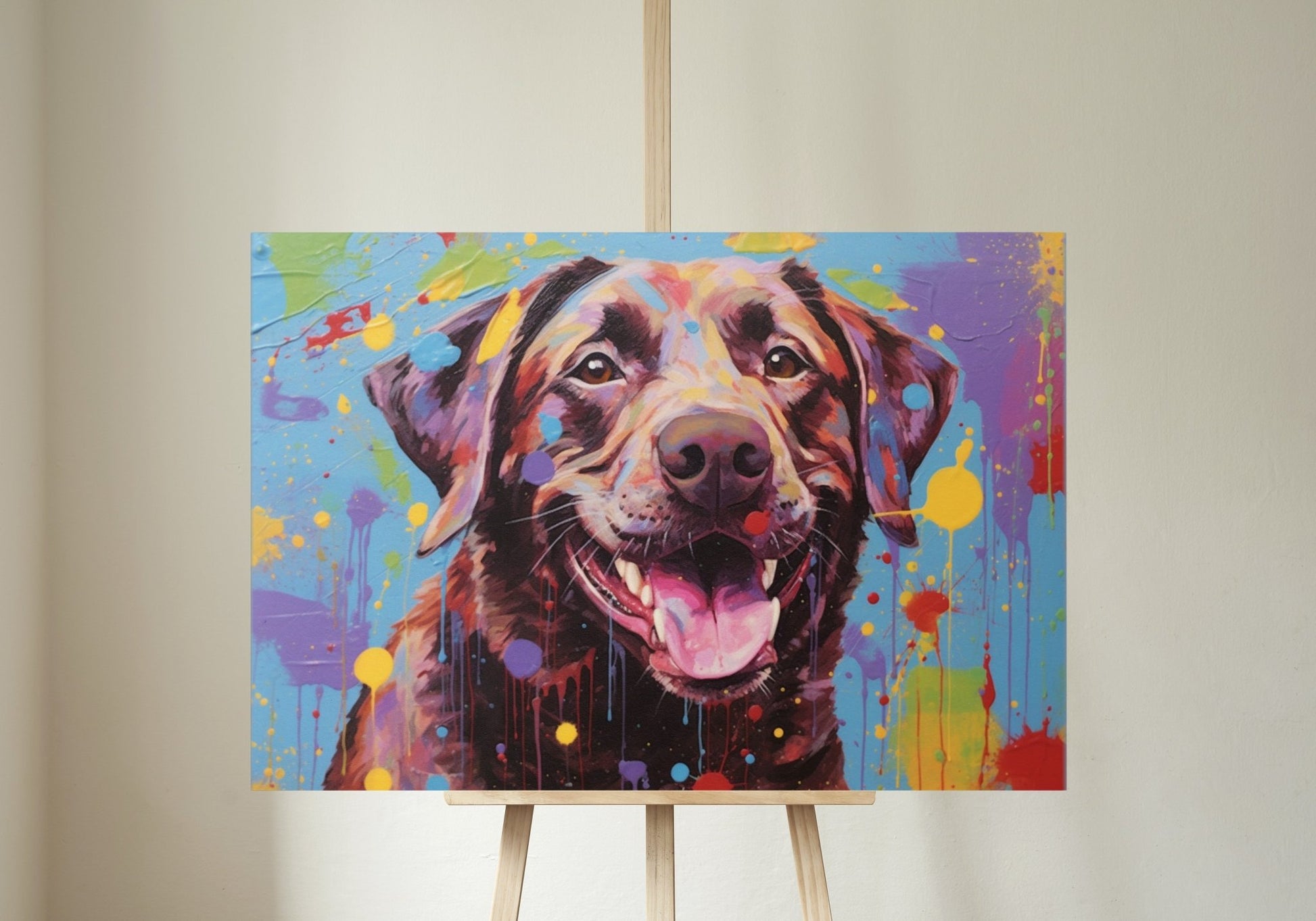 Smiling Chocolate Labrador Print - Unframed - Matte Paper - Colourful wall art by Canvasity Crafts