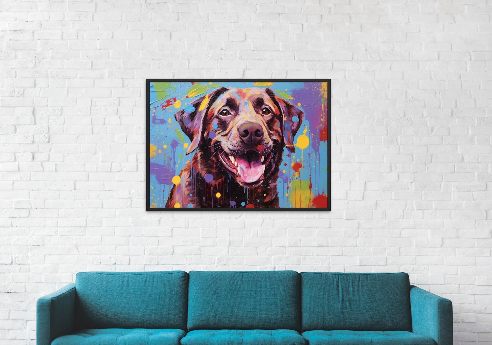 Smiling Chocolate Labrador Print - Unframed - Matte Paper - Colourful wall art by Canvasity Crafts