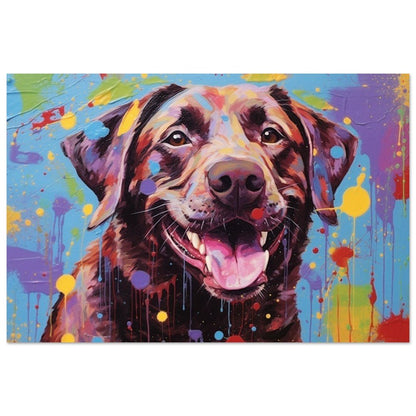 Smiling Chocolate Labrador Print - Unframed - Matte Paper - Colourful wall art by Canvasity Crafts