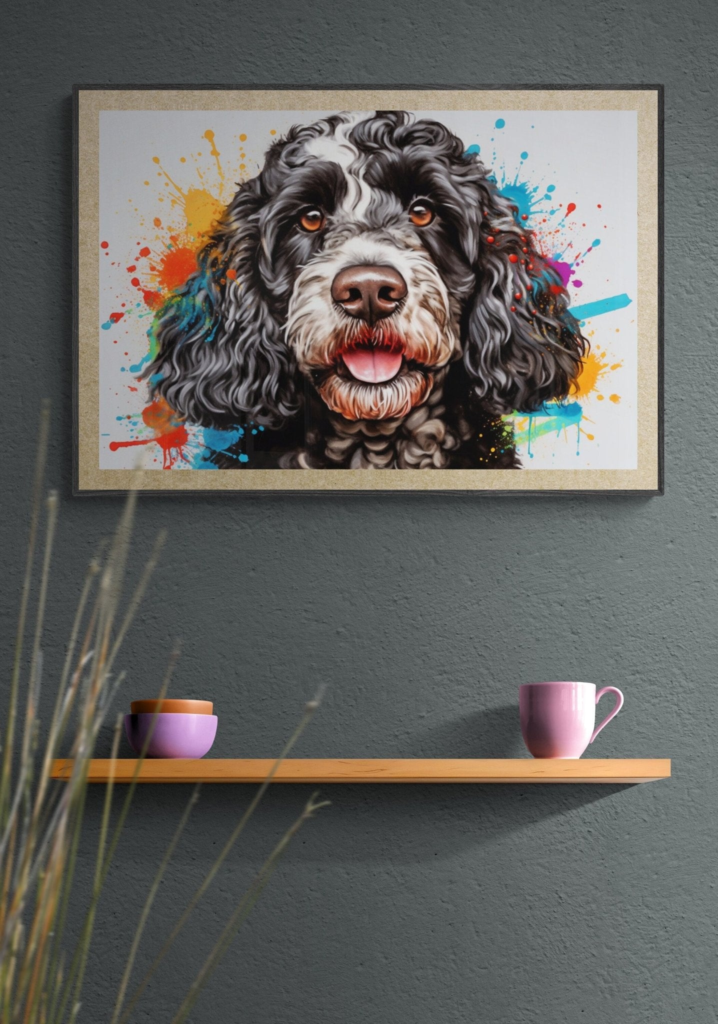 Tuxedo Cockapoo Poster Print (Unframed). Watercolour Dog Art & Prints Gift - Matte Paper - Colourful wall art by Canvasity Crafts