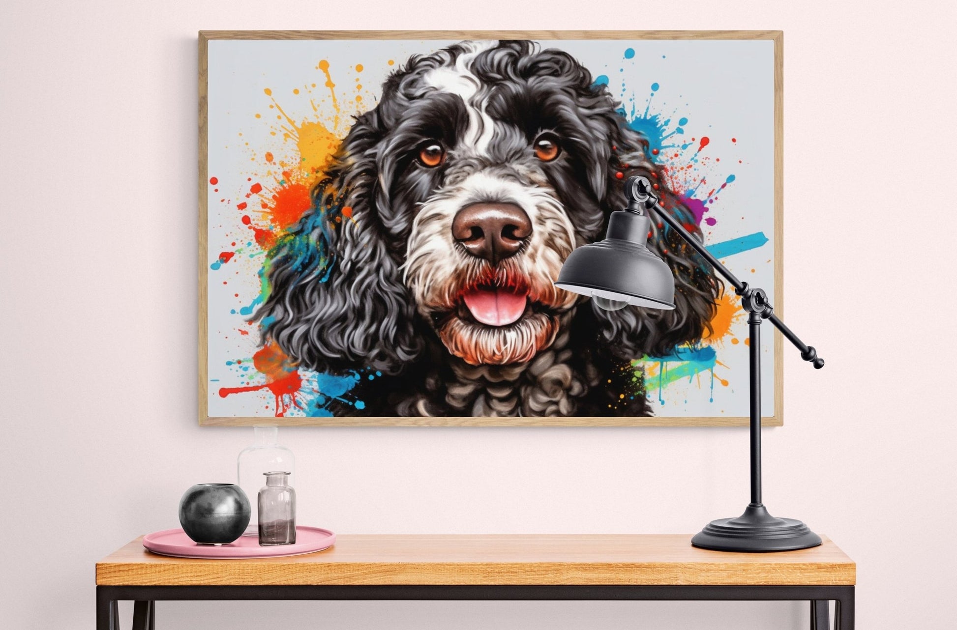 Tuxedo Cockapoo Poster Print (Unframed). Watercolour Dog Art & Prints Gift - Matte Paper - Colourful wall art by Canvasity Crafts