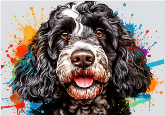 Tuxedo Cockapoo Poster Print (Unframed). Watercolour Dog Art & Prints Gift - Matte Paper - Colourful wall art by Canvasity Crafts