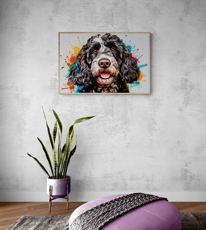 Tuxedo Cockapoo Poster Print (Unframed). Watercolour Dog Art & Prints Gift - Matte Paper - Colourful wall art by Canvasity Crafts