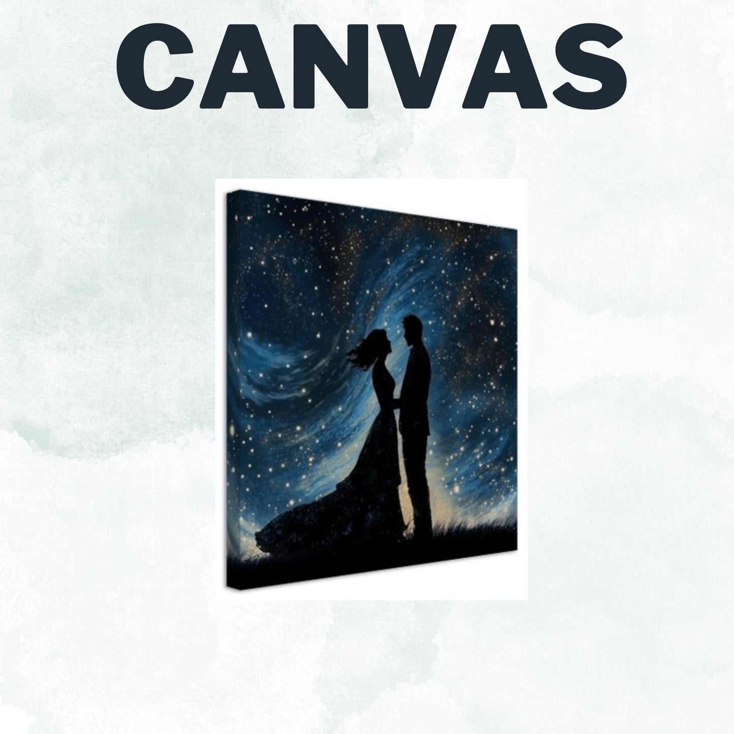 Under the Stars Canvas or Framed/Unframed Print - Valentine's Day Gift - Canvas/Matte Paper - Colourful wall art by Canvasity Crafts