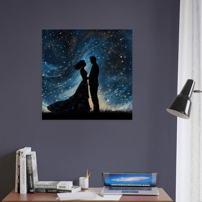 Under the Stars Canvas or Framed/Unframed Print - Valentine's Day Gift - Canvas/Matte Paper - Colourful wall art by Canvasity Crafts