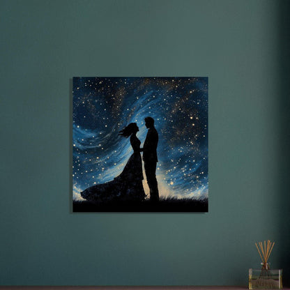 Under the Stars Canvas or Framed/Unframed Print - Valentine's Day Gift - Canvas/Matte Paper - Colourful wall art by Canvasity Crafts