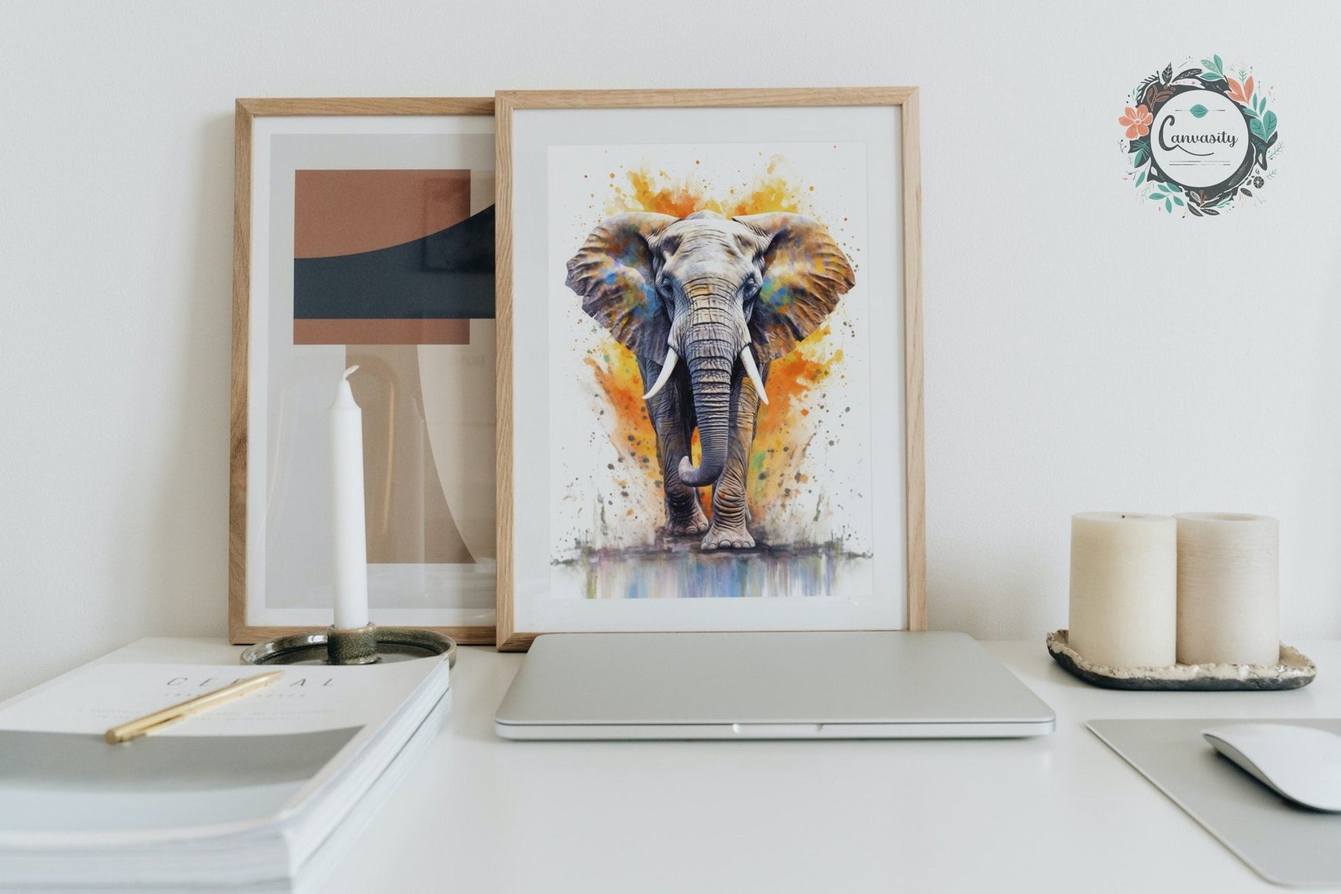 Vibrant African Bull Elephant - Incredible Unframed Print - Wildlife Animal Wall Art for Nature Enthusiasts, Savanna, Safari Gift - Posters - Colourful wall art by Canvasity Crafts