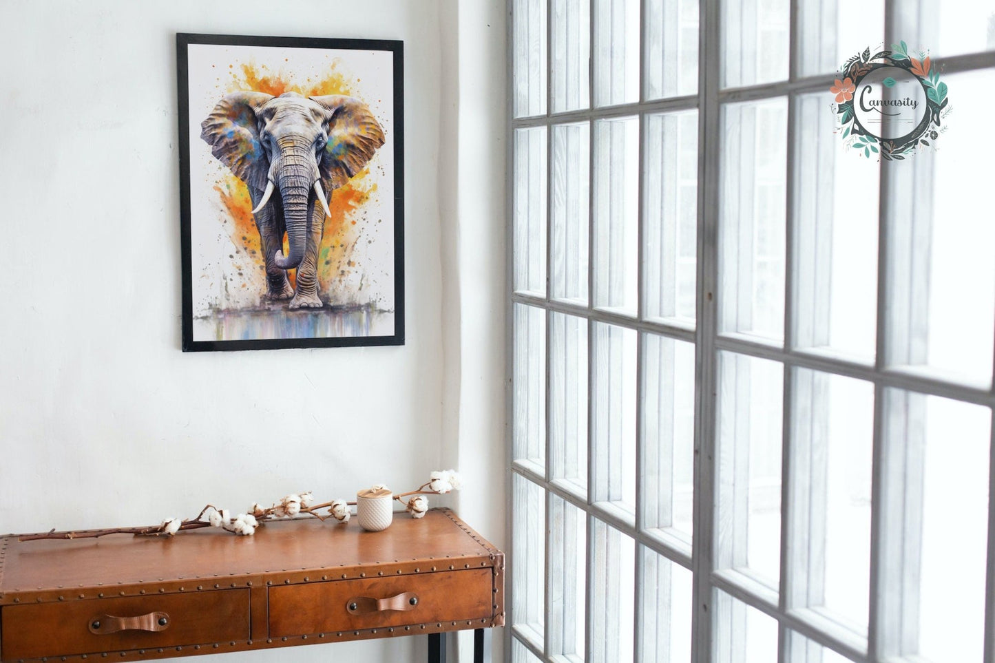 Vibrant African Bull Elephant - Incredible Unframed Print - Wildlife Animal Wall Art for Nature Enthusiasts, Savanna, Safari Gift - Posters - Colourful wall art by Canvasity Crafts