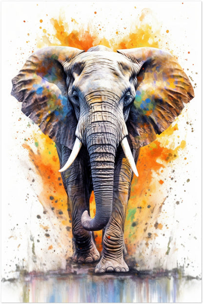 Vibrant African Bull Elephant - Incredible Unframed Print - Wildlife Animal Wall Art for Nature Enthusiasts, Savanna, Safari Gift - Posters - Colourful wall art by Canvasity Crafts