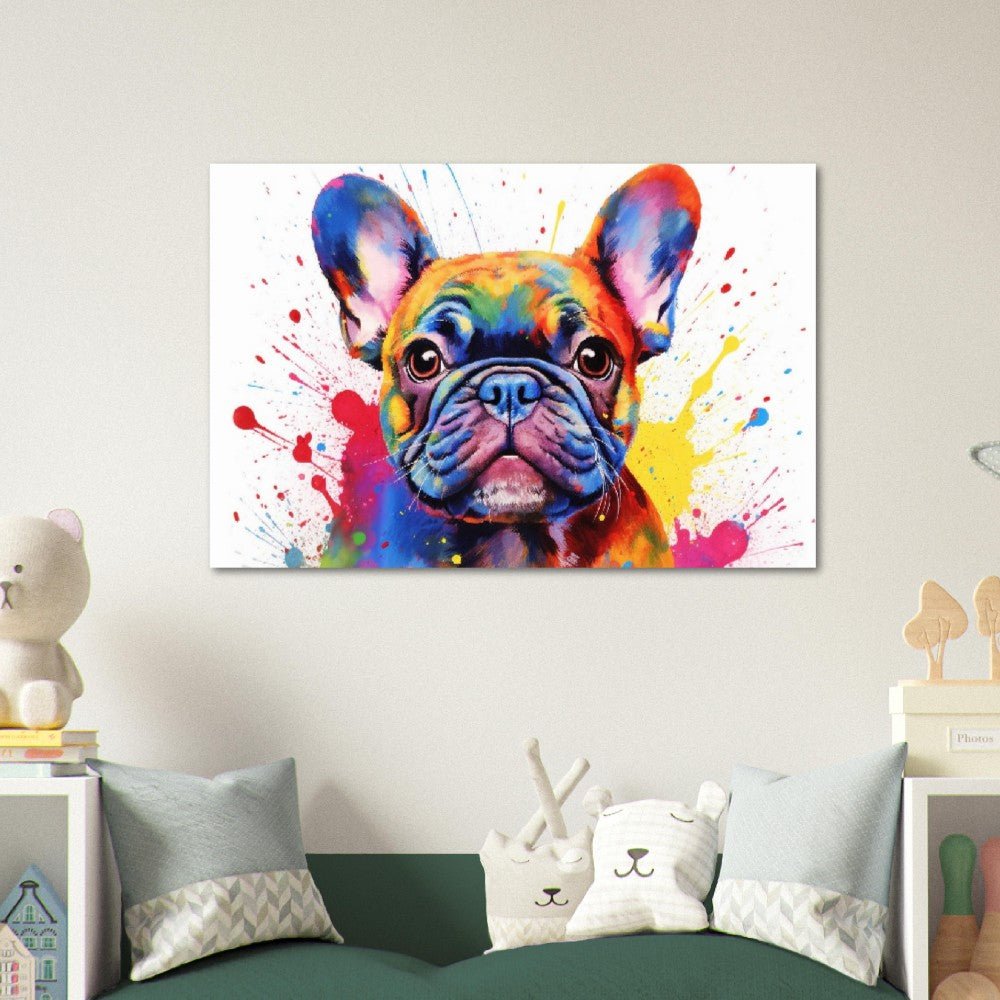 Vibrant French Bulldog Print - Unframed Pop Art Style Frenchie - Matte Paper - Colourful wall art by Canvasity Crafts