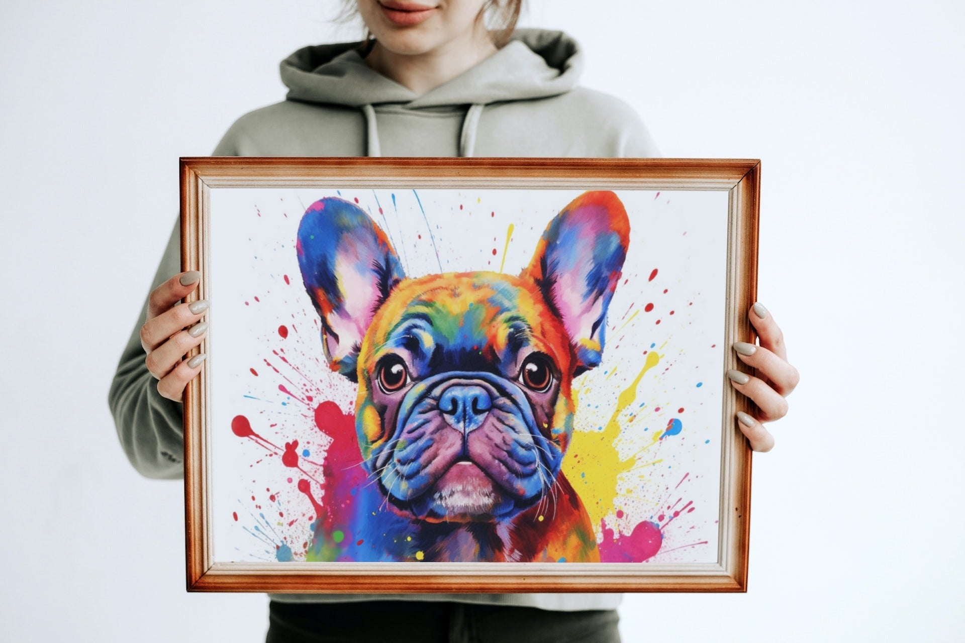 Vibrant French Bulldog Print - Unframed Pop Art Style Frenchie - Matte Paper - Colourful wall art by Canvasity Crafts