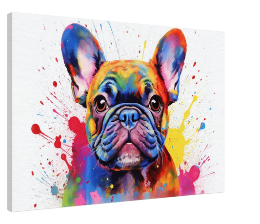 Vibrant French Bulldog Wall Art - Stretched Canvas - Canvas - Colourful wall art by Canvasity Crafts