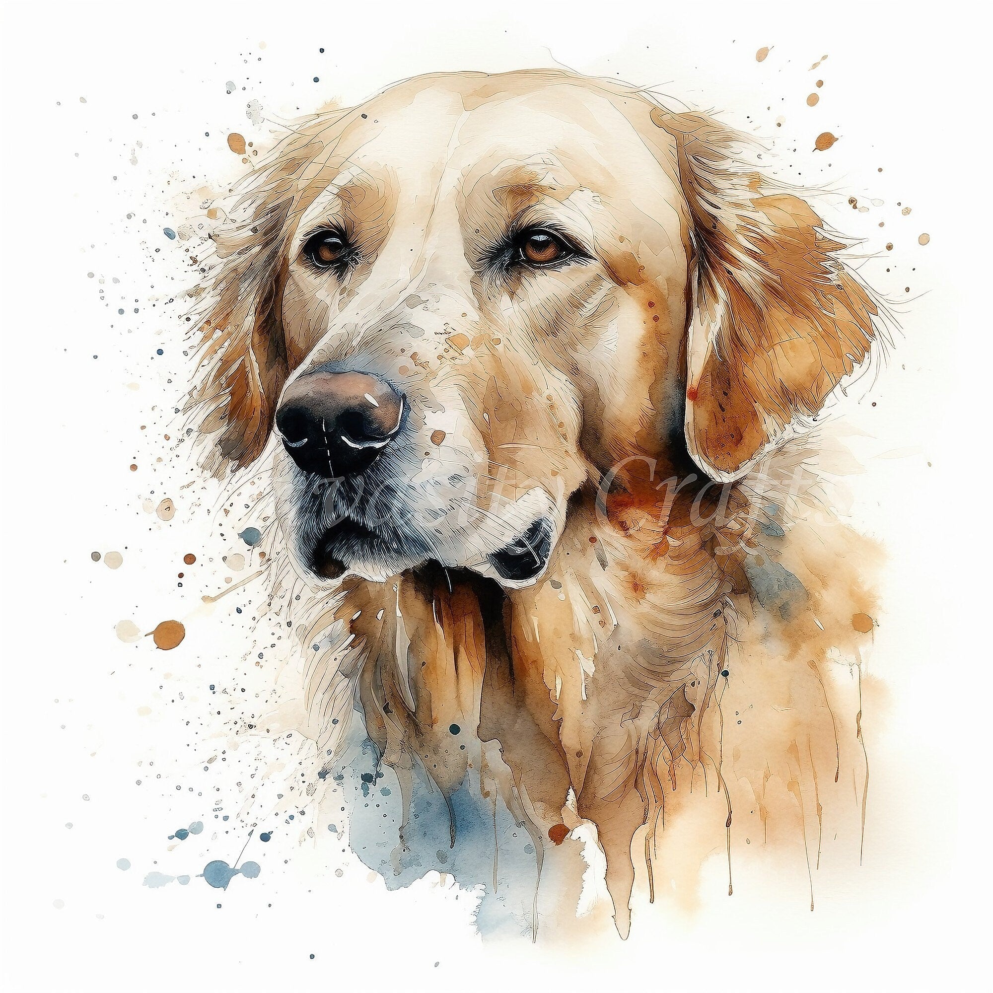 From Ukraine! Dog owner gift, golden retriever, Custom pet authentic portrait, original watercolor painting dog cat animal pet lover painting