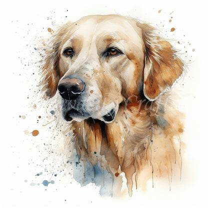 Watercolour Golden Retriever Dog Clipart | 10 PNG images - 300 DPI Instant Download | For Dog Lovers | Commercial Use - Clipart - Colourful wall art by Canvasity Crafts