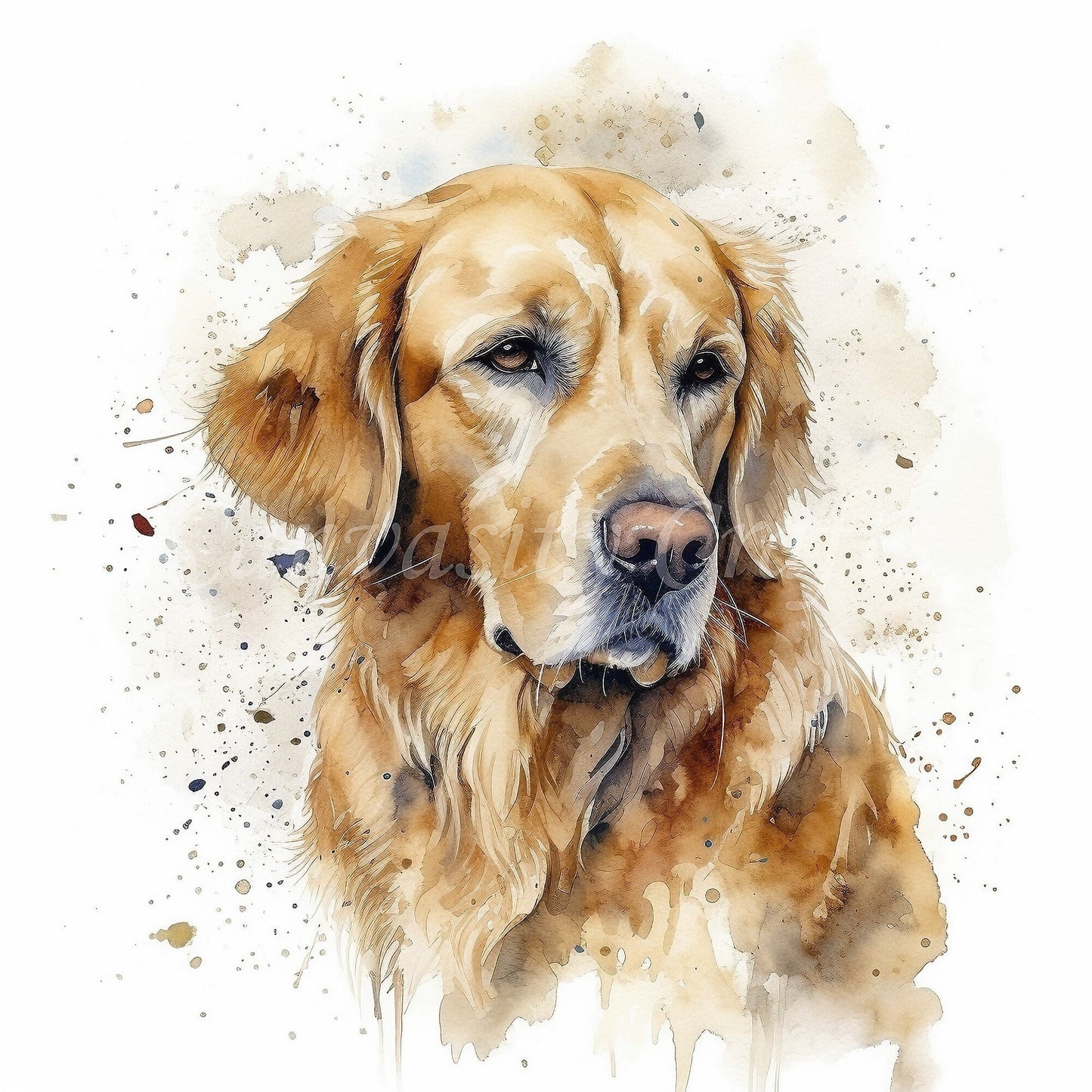 Watercolour Golden Retriever Dog Clipart | 10 PNG images - 300 DPI Instant Download | For Dog Lovers | Commercial Use - Clipart - Colourful wall art by Canvasity Crafts