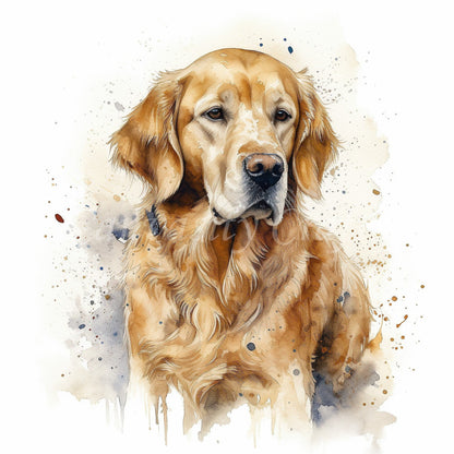 Watercolour Golden Retriever Dog Clipart | 10 PNG images - 300 DPI Instant Download | For Dog Lovers | Commercial Use - Clipart - Colourful wall art by Canvasity Crafts