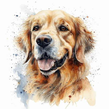 Watercolour Golden Retriever Dog Clipart | 10 PNG images - 300 DPI Instant Download | For Dog Lovers | Commercial Use - Clipart - Colourful wall art by Canvasity Crafts