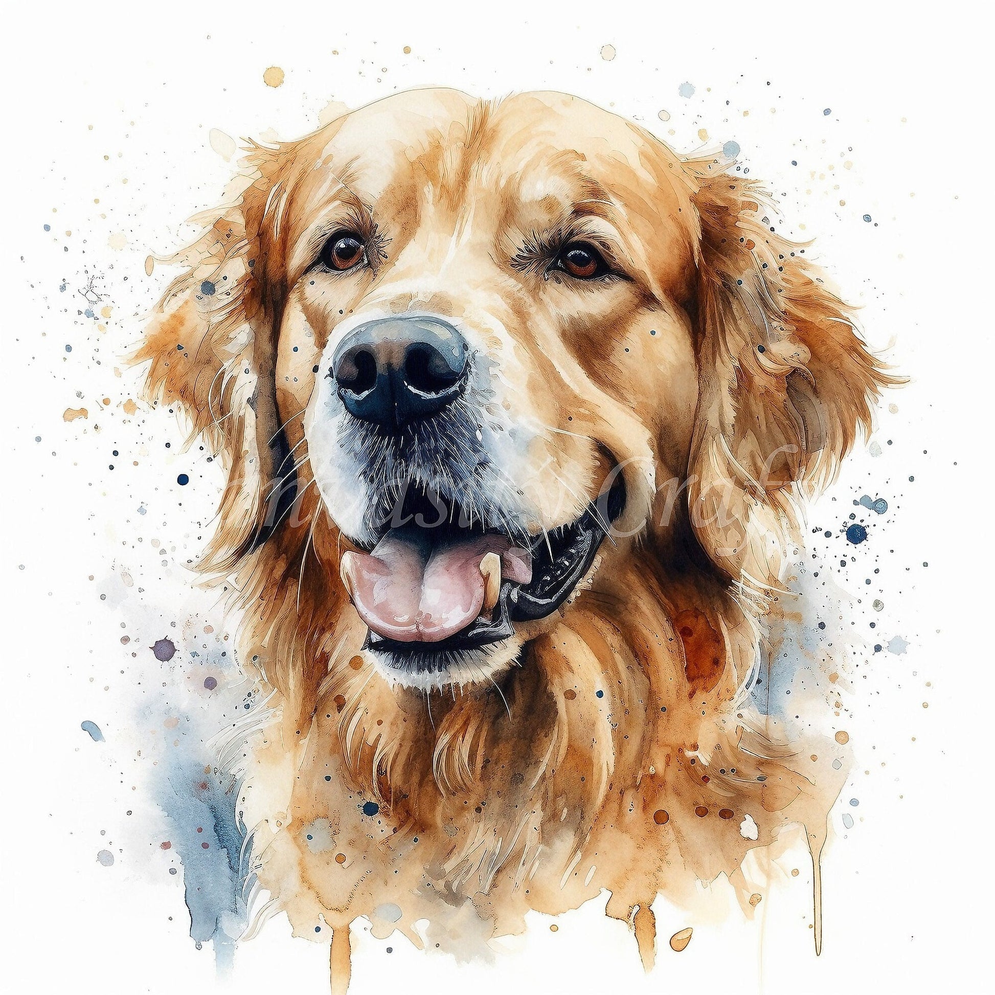 Watercolour Golden Retriever Dog Clipart | 10 PNG images - 300 DPI Instant Download | For Dog Lovers | Commercial Use - Clipart - Colourful wall art by Canvasity Crafts