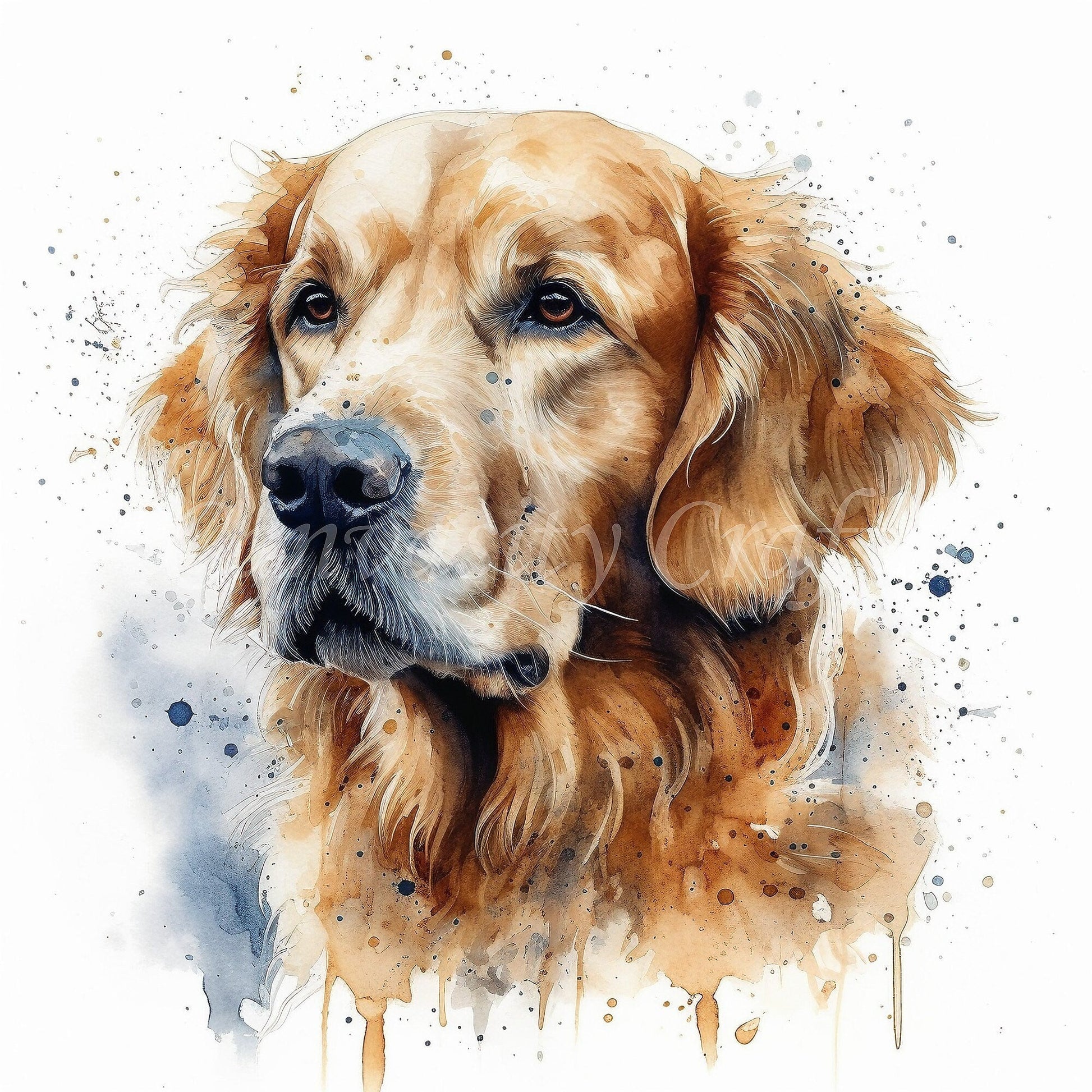 Watercolour Golden Retriever Dog Clipart | 10 PNG images - 300 DPI Instant Download | For Dog Lovers | Commercial Use - Clipart - Colourful wall art by Canvasity Crafts