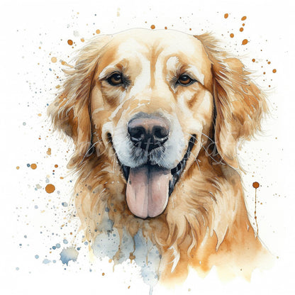 Watercolour Golden Retriever Dog Clipart | 10 PNG images - 300 DPI Instant Download | For Dog Lovers | Commercial Use - Clipart - Colourful wall art by Canvasity Crafts