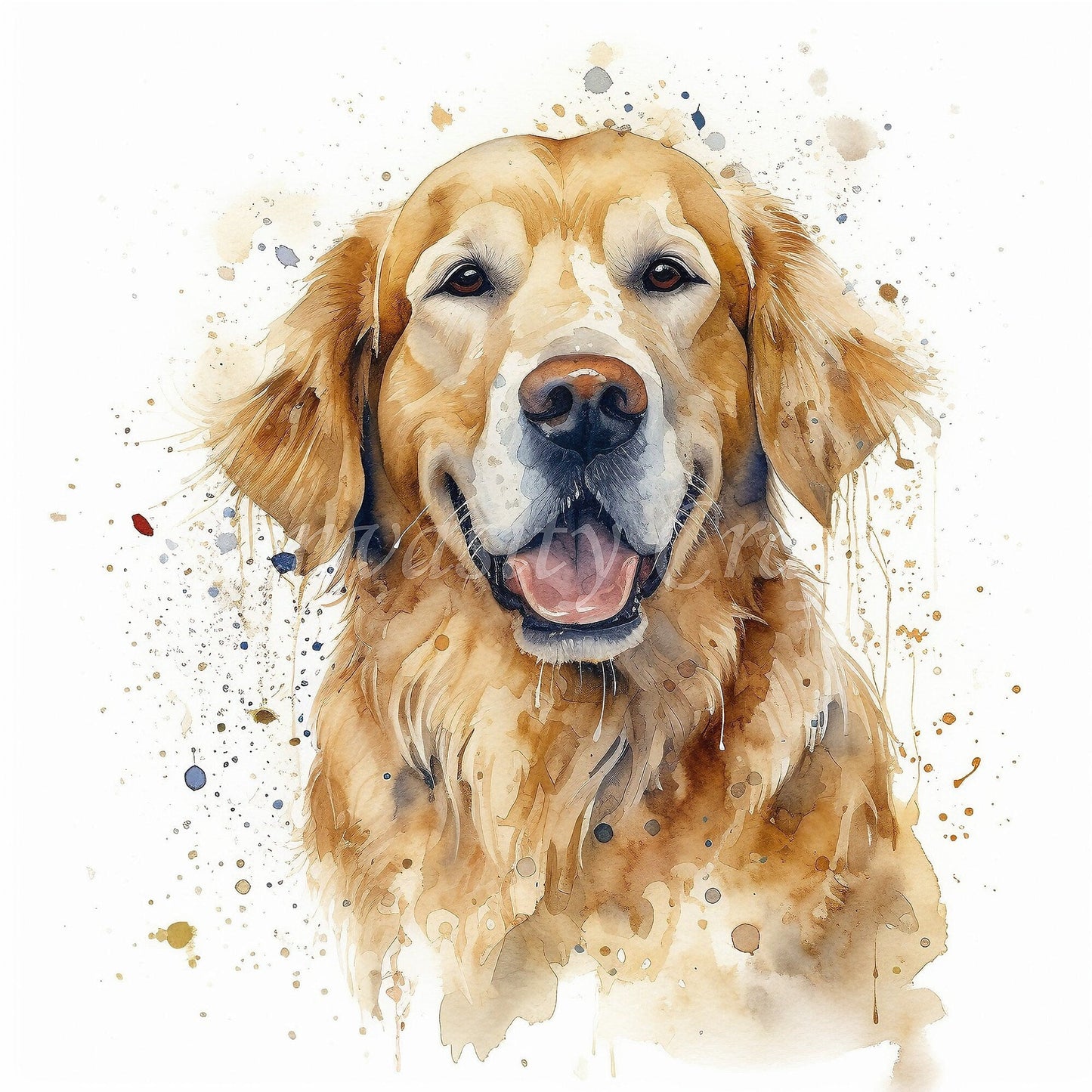 Watercolour Golden Retriever Dog Clipart | 10 PNG images - 300 DPI Instant Download | For Dog Lovers | Commercial Use - Clipart - Colourful wall art by Canvasity Crafts