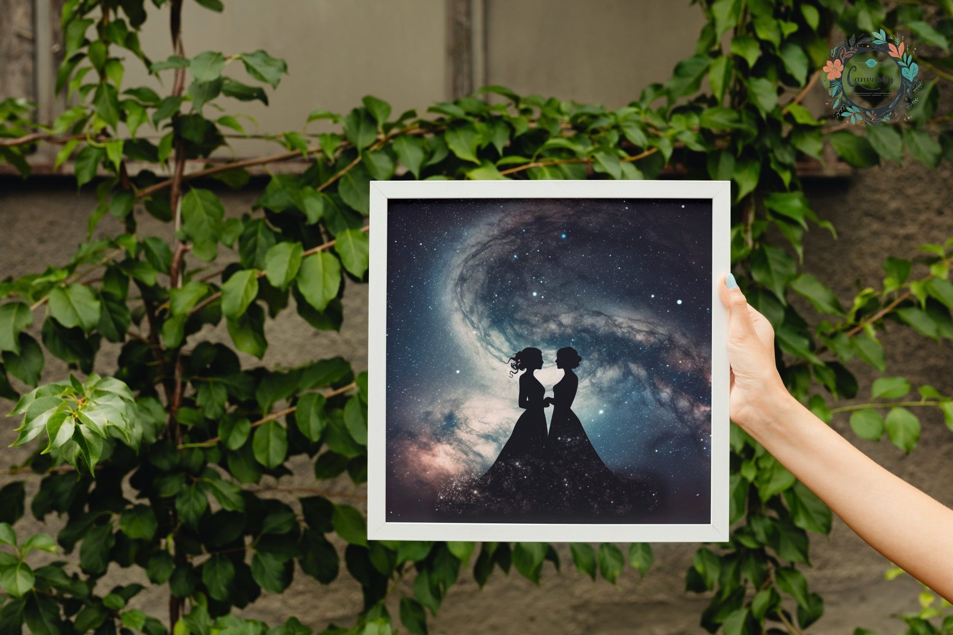 Wedding Love Under the Night Sky LGBTQ+ Poster Print - Valentine's Day Gift - Matte Paper - Colourful wall art by Canvasity Crafts