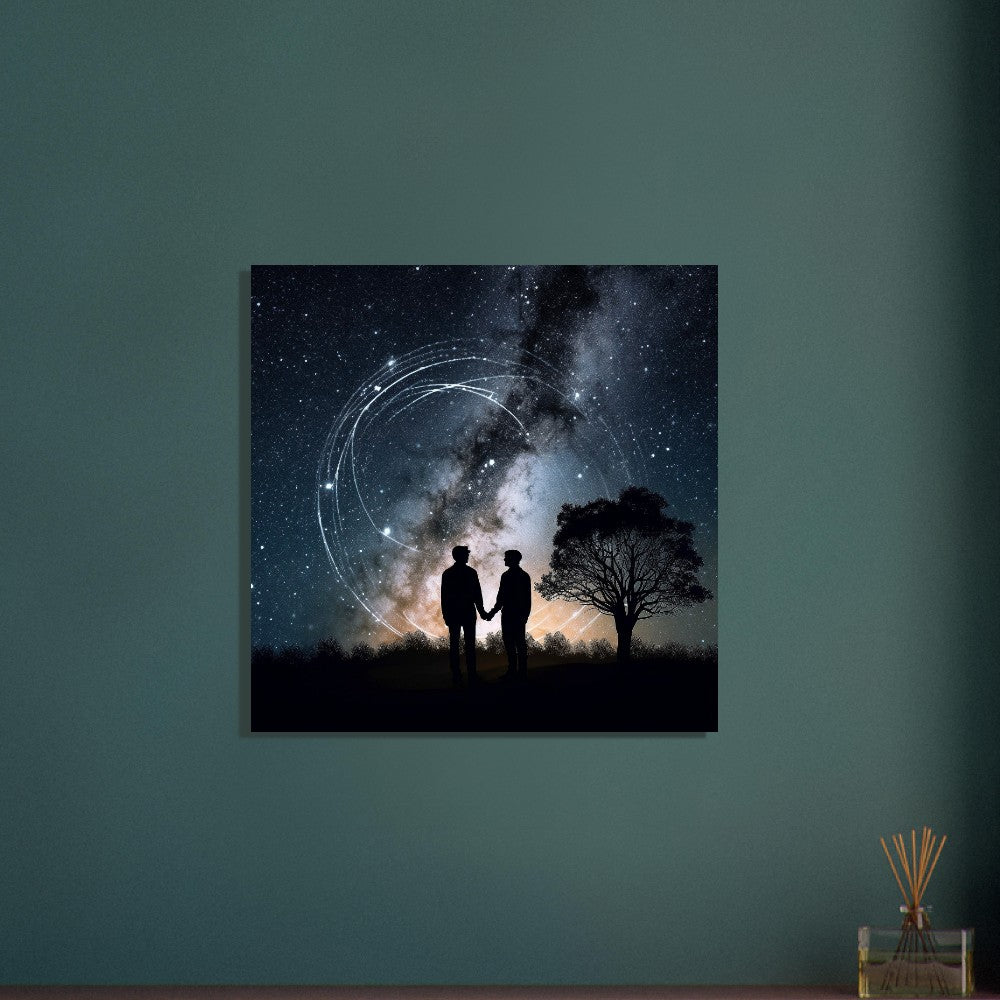 Wedding Love Under the Night Sky LGBTQ+ Poster Print - Valentine's Day Gift - Matte Paper - Colourful wall art by Canvasity Crafts