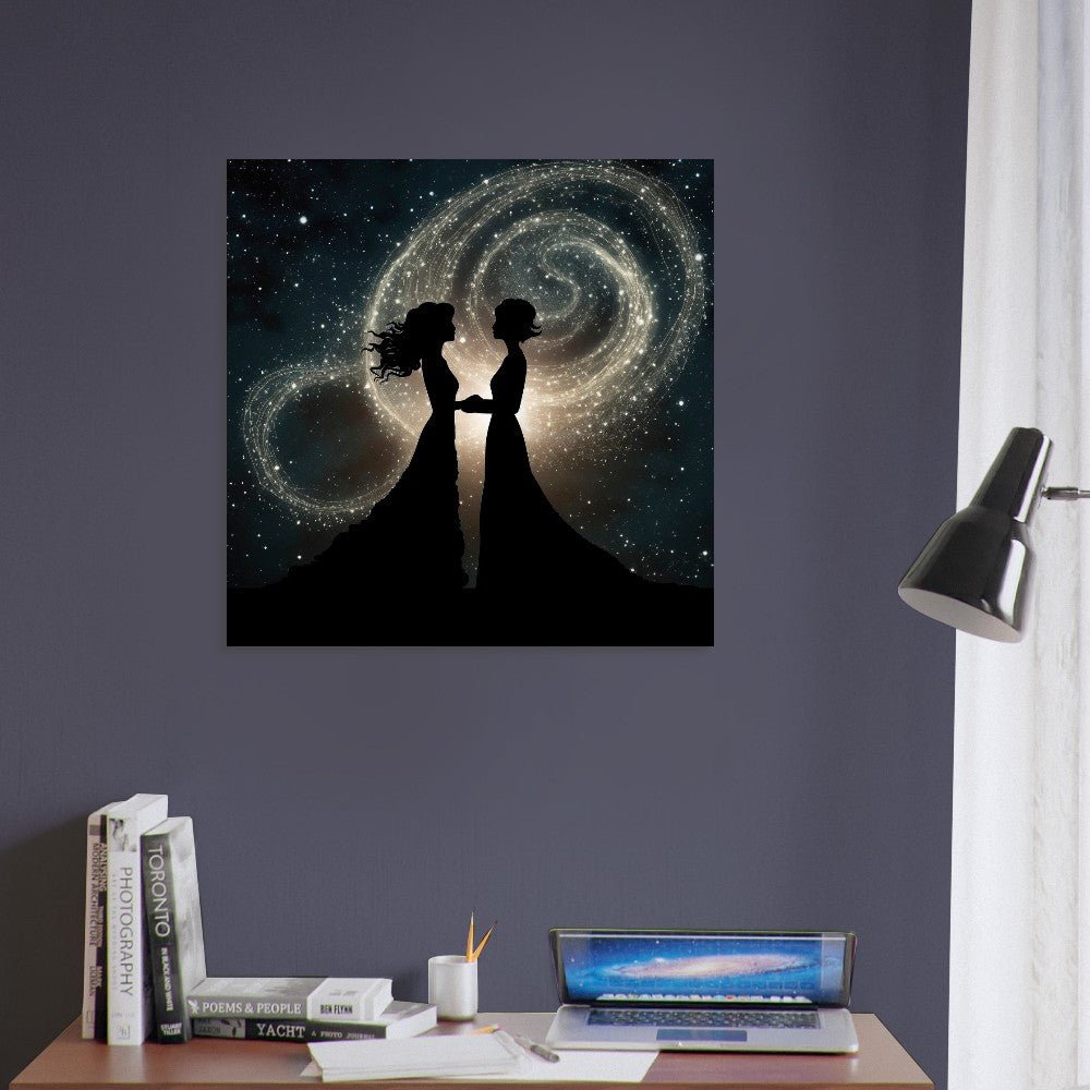 Wedding Love Under the Night Sky LGBTQ+ Poster Print - Valentine's Day Gift - Matte Paper - Colourful wall art by Canvasity Crafts