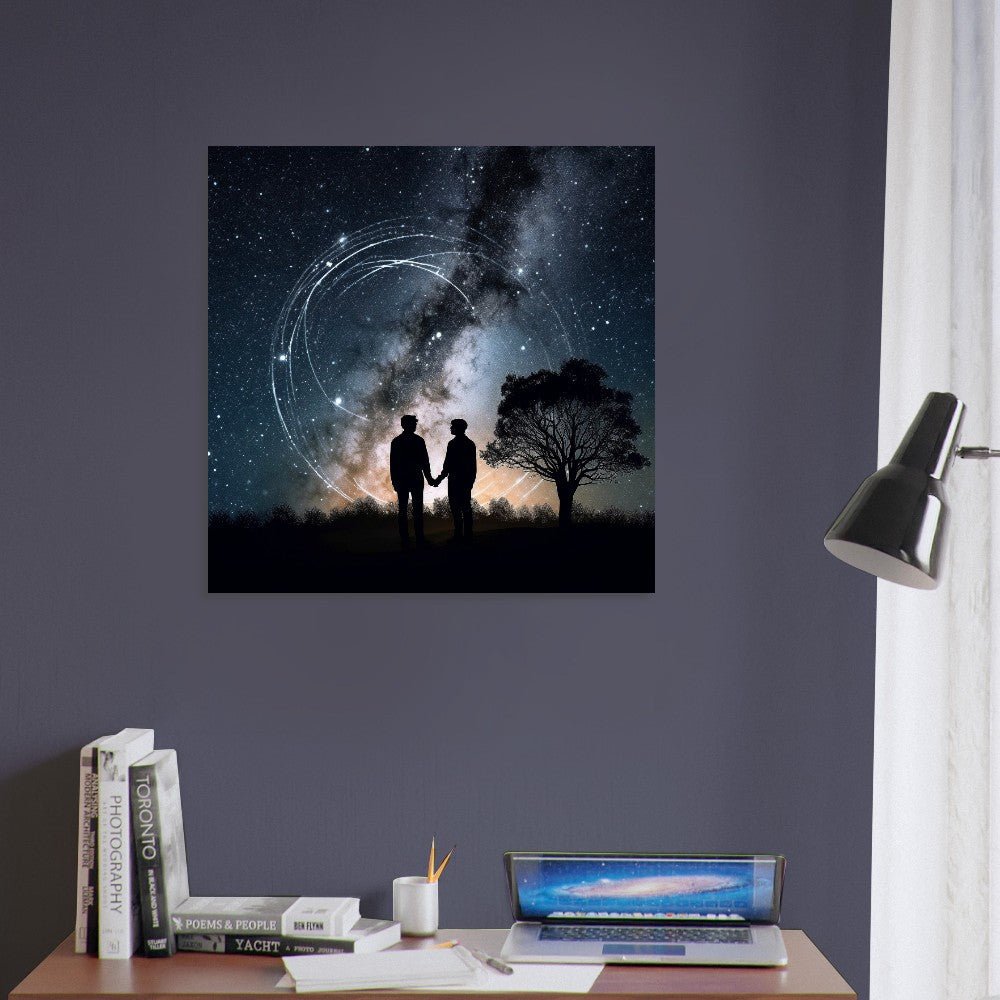 Wedding Love Under the Night Sky LGBTQ+ Poster Print - Valentine's Day Gift - Matte Paper - Colourful wall art by Canvasity Crafts