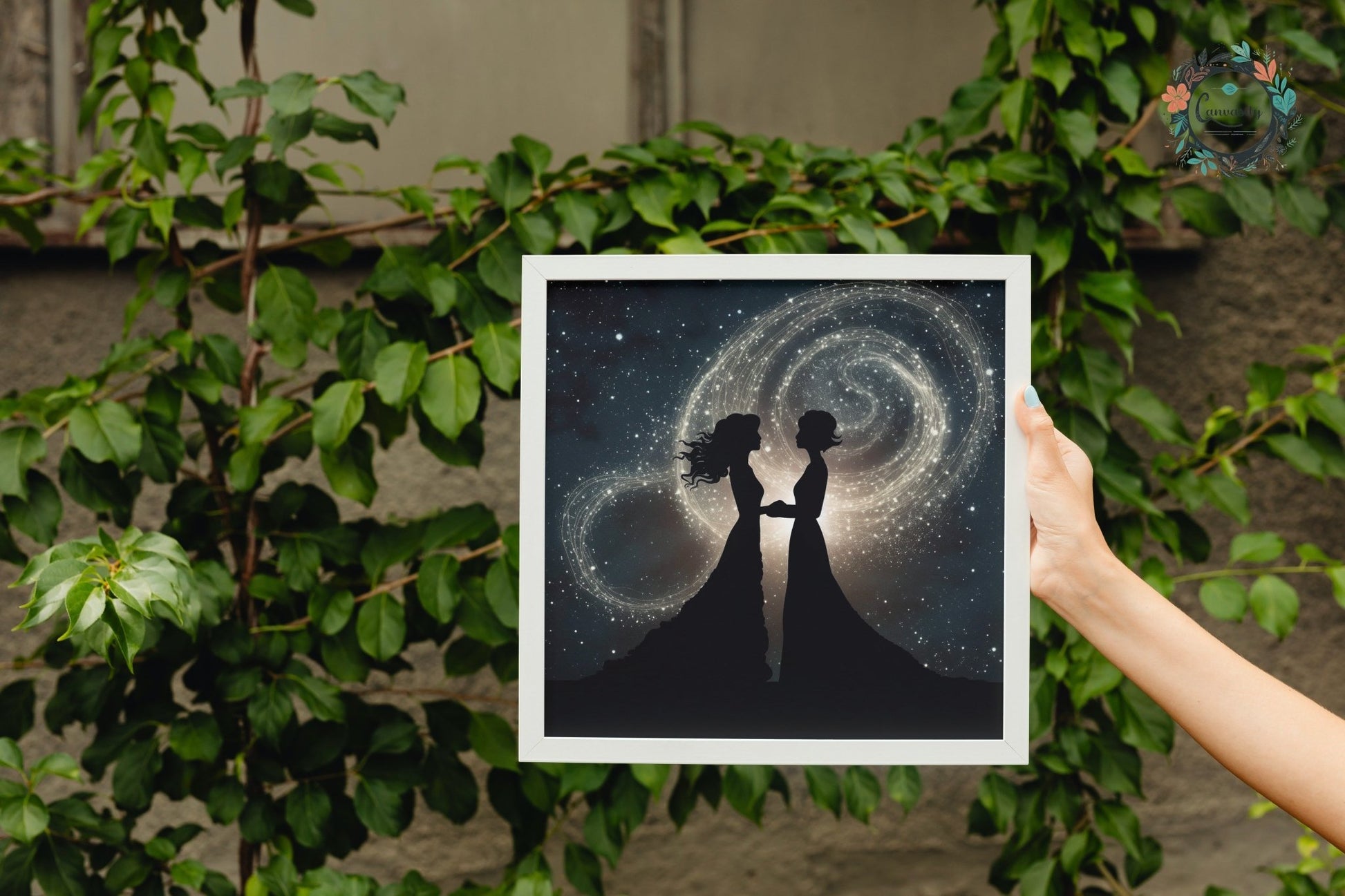 Wedding Love Under the Night Sky LGBTQ+ Poster Print - Valentine's Day Gift - Matte Paper - Colourful wall art by Canvasity Crafts