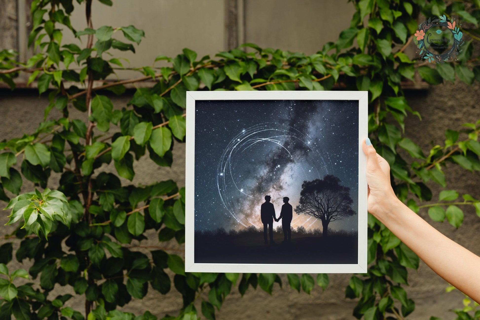 Wedding Love Under the Night Sky LGBTQ+ Poster Print - Valentine's Day Gift - Matte Paper - Colourful wall art by Canvasity Crafts