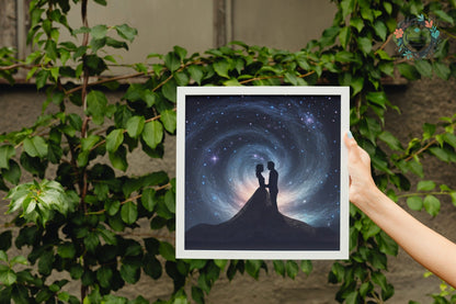 Wedding Love Under the Night Sky Poster Print - Valentine's Day Gift - Matte Paper - Colourful wall art by Canvasity Crafts