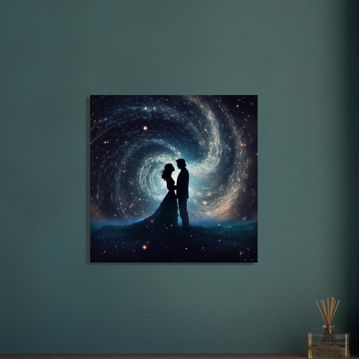 Written in the Stars - Love Under the Night Sky. Abstract Wedding Gift, Valentine's Day Print, Marriage Anniversary Silhouette - Posters - Colourful wall art by Canvasity Crafts