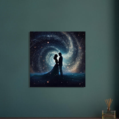 Written in the Stars - Love Under the Night Sky. Abstract Wedding Gift, Valentine's Day Print, Marriage Anniversary Silhouette - Posters - Colourful wall art by Canvasity Crafts